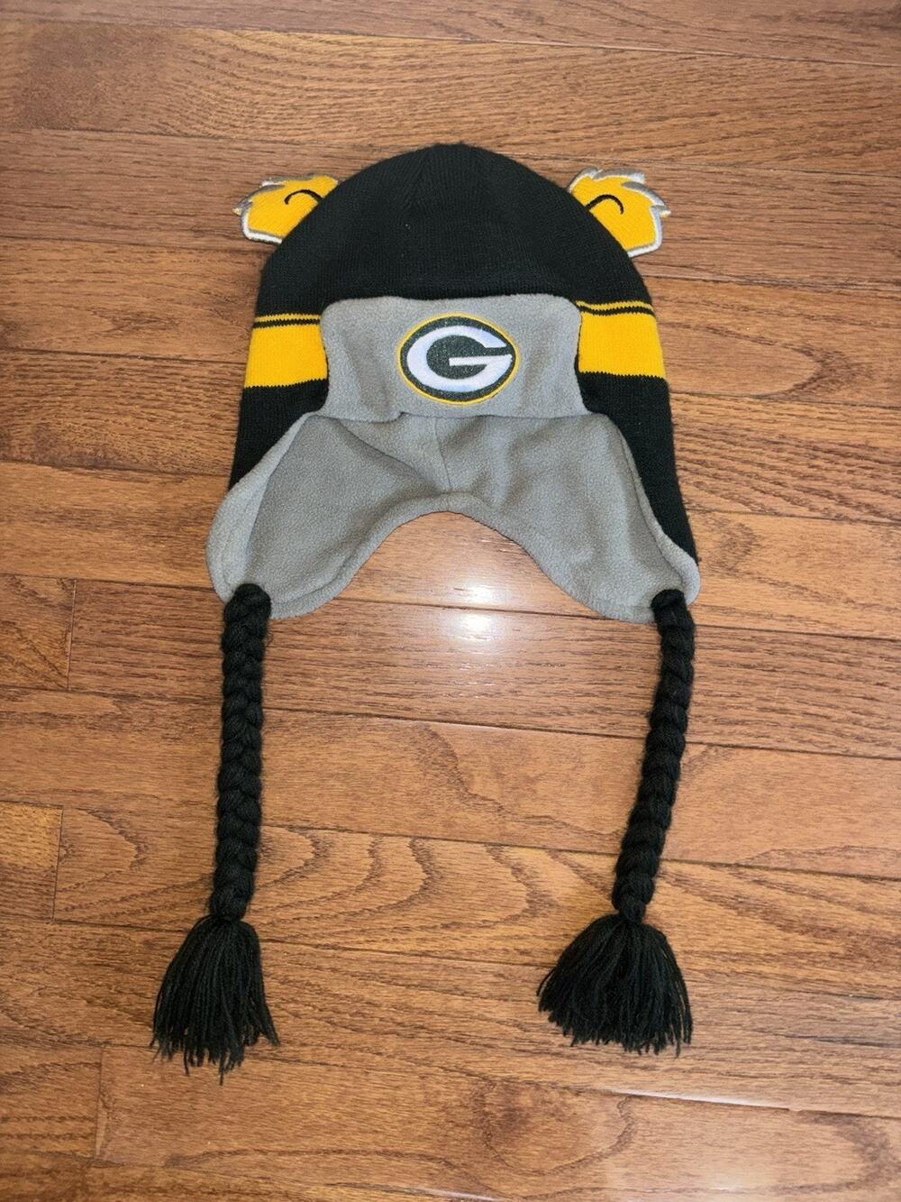 Green Bay Packers NFL Team Apparel Kids 2-4T Winter Hat Wordmark Ears